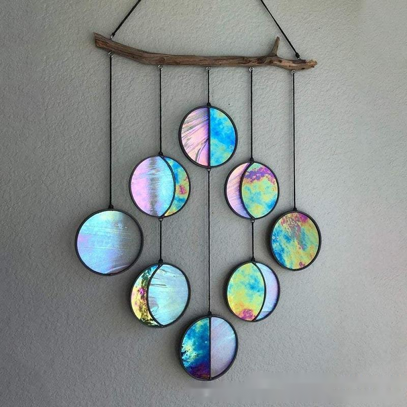 Rainbow Hanging Art Wall Decoration Dyeing Moon Phase Home Decor