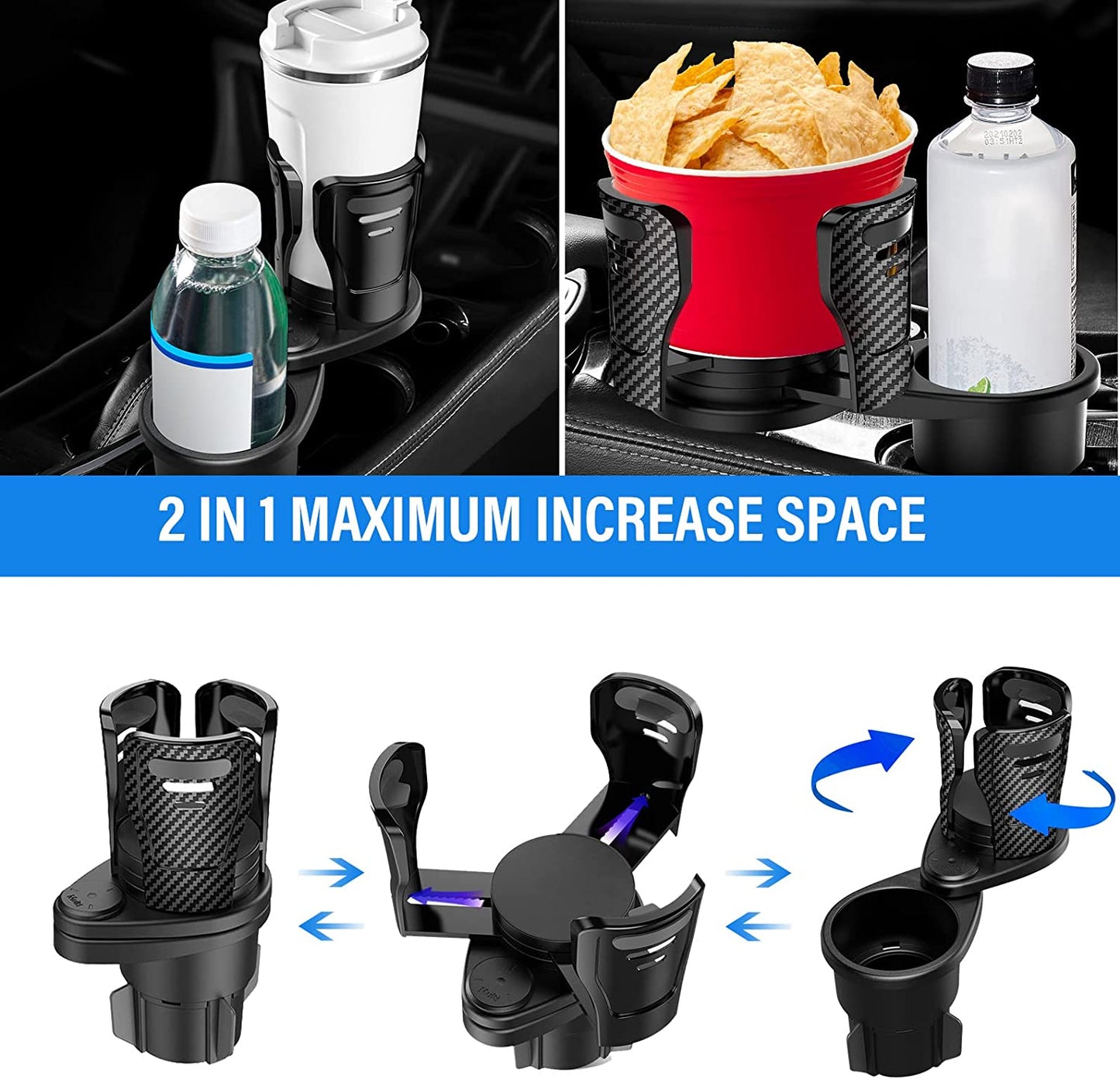 Car Drinking Bottle Holder 360 Degrees Rotatable